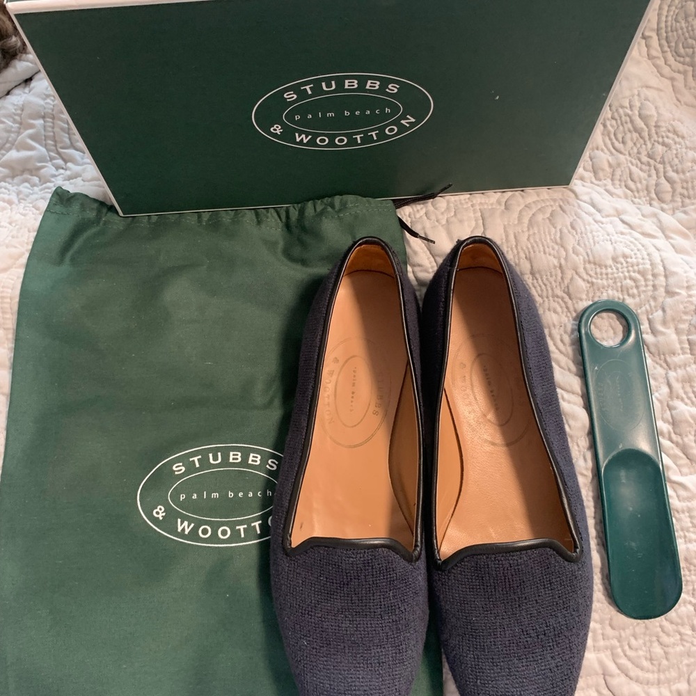 Stubbs & Wootton Navy Loafers